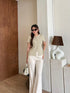 Women Elegant Tweed Tops With Pants Sets